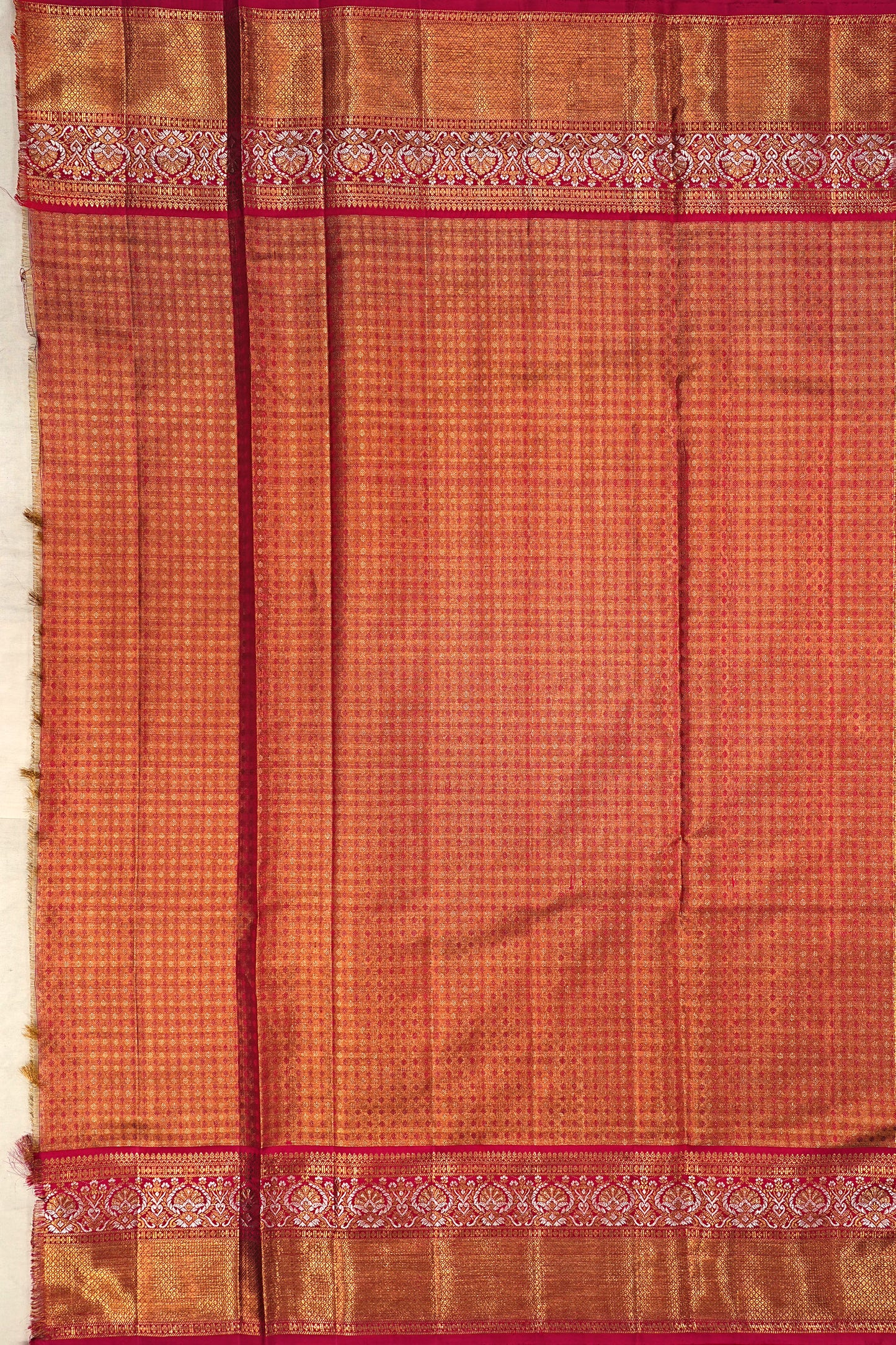 Kanchipuram Silk Tissue Jaal Gold Saree