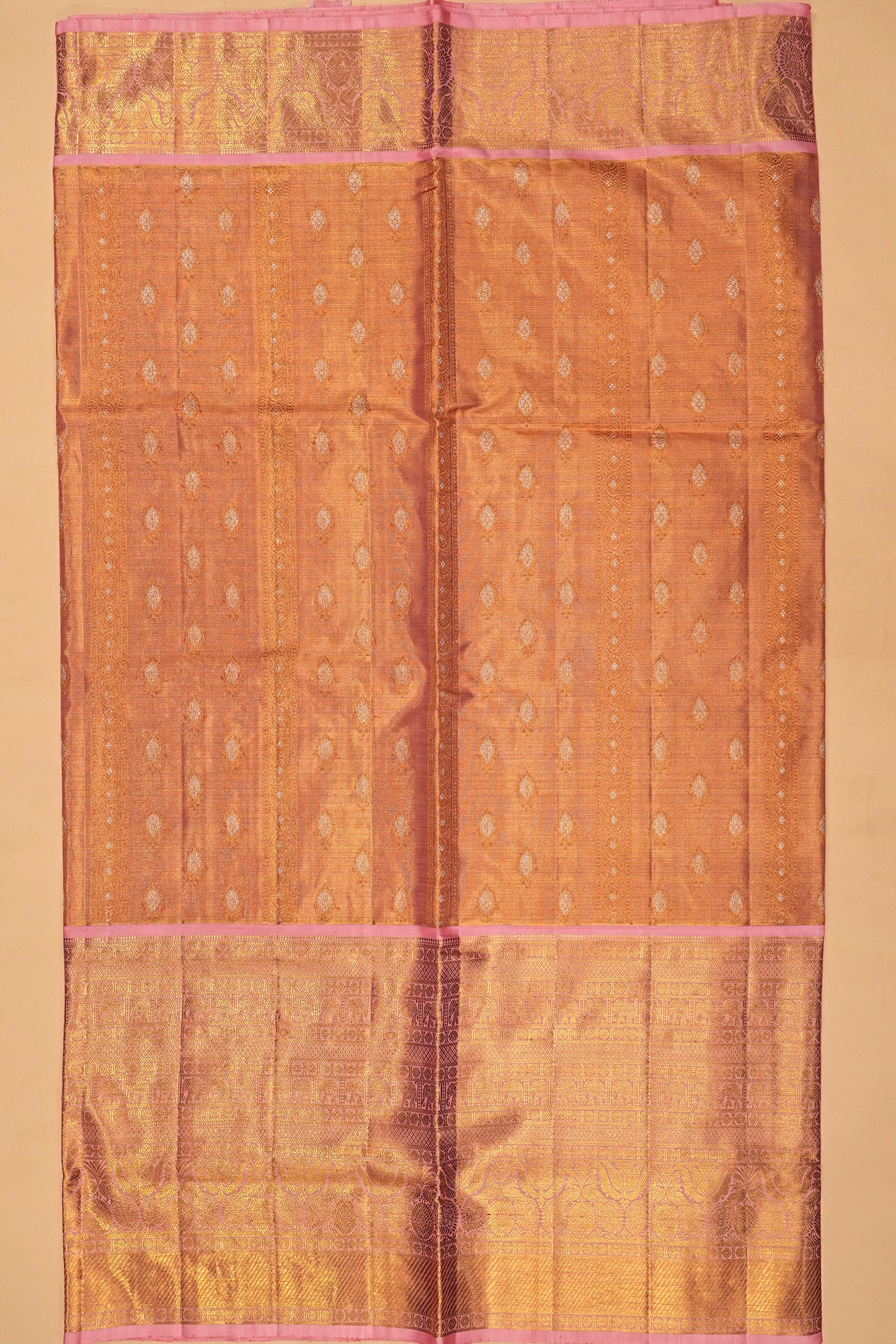 Kanchipuram Silk Tissue Butta Pink Saree