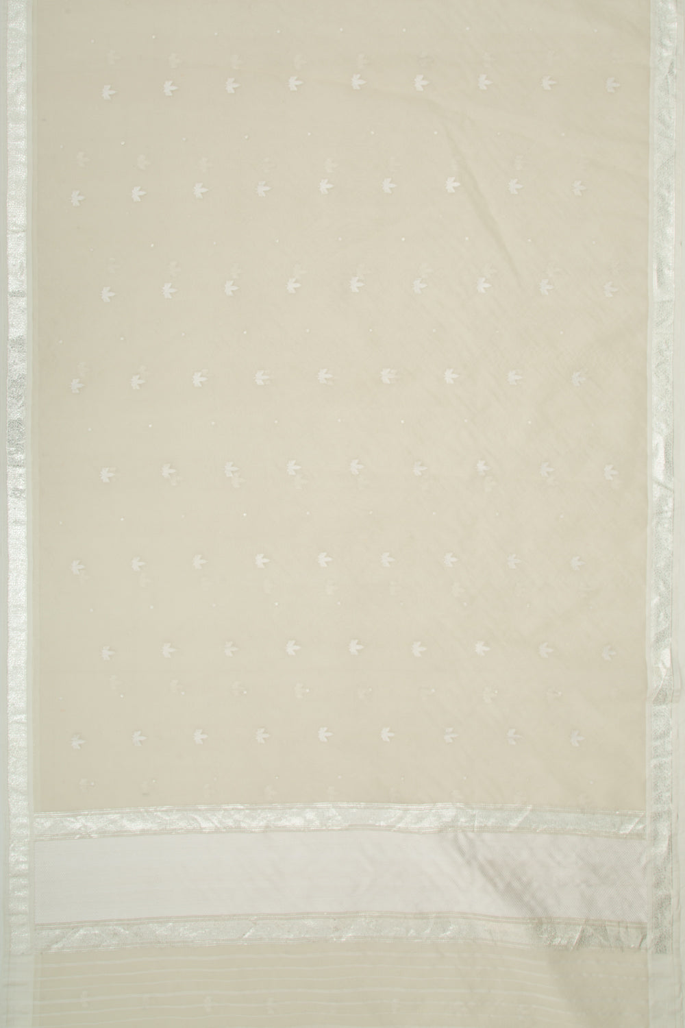 Banarasi Kora Organza Butta Off White Saree