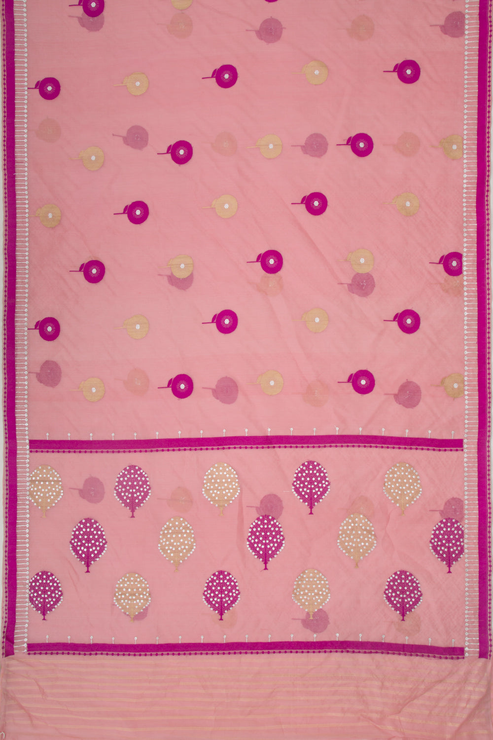 Banarasi Kora Organza Butta Baby Pink Saree