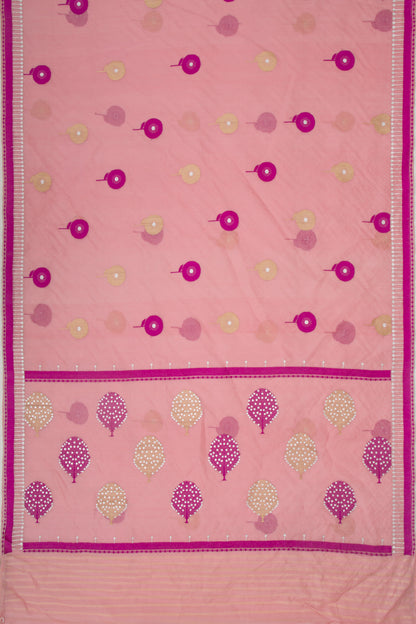 Banarasi Kora Organza Butta Baby Pink Saree