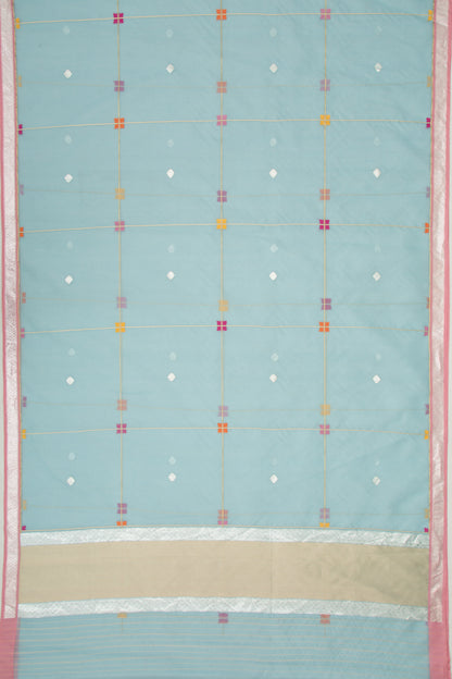 Banarasi Kora Organza Butta Pastel Blue Saree