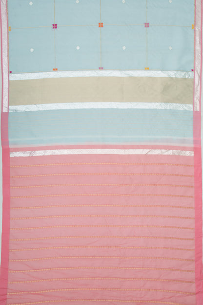 Banarasi Kora Organza Butta Pastel Blue Saree