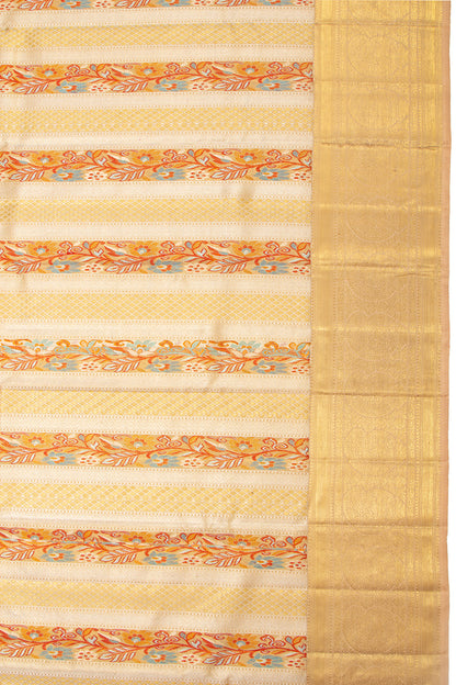 Kanchipuram Silk Brocade Gold Saree