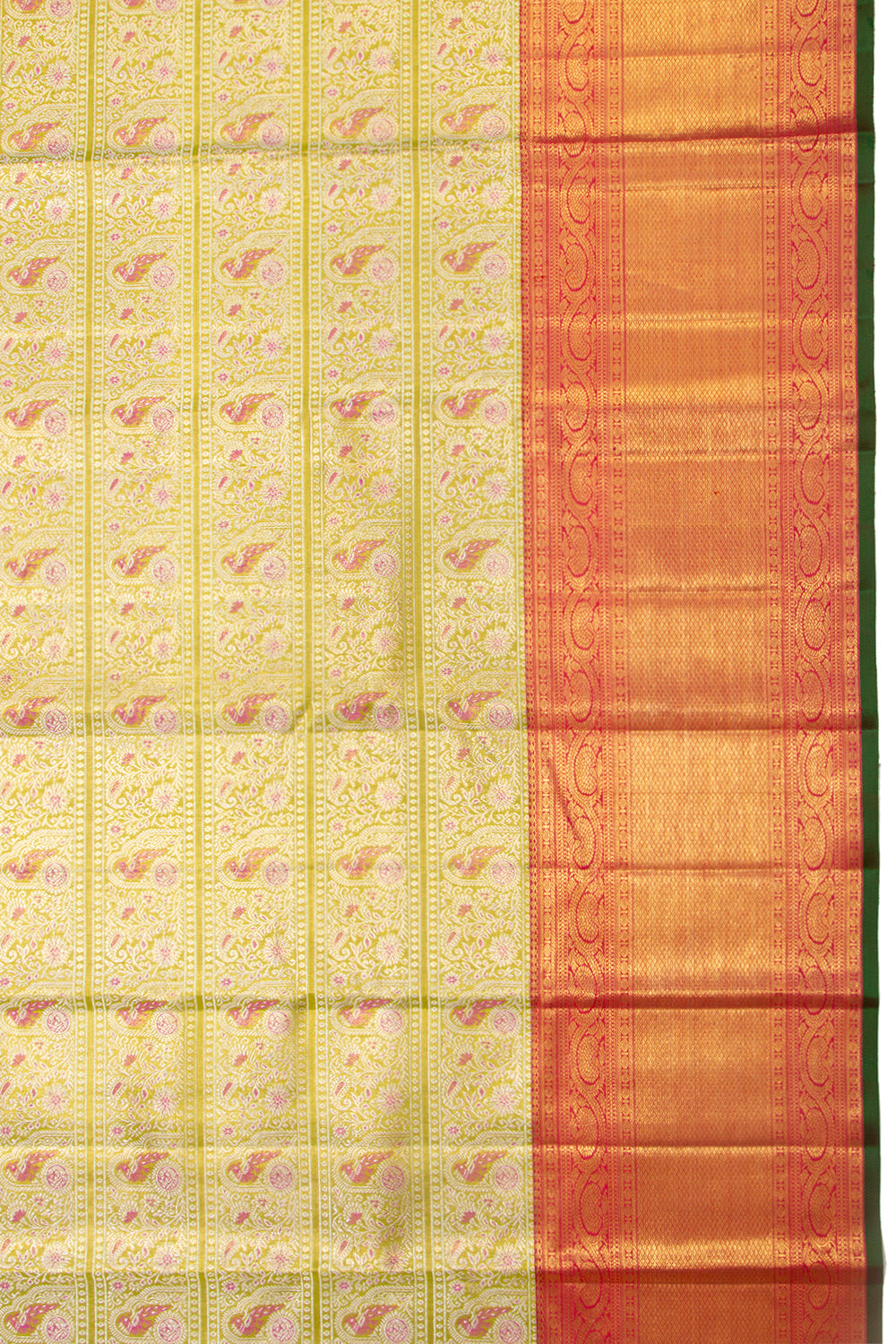 Kanchipuram Silk Tissue Brocade Green Saree