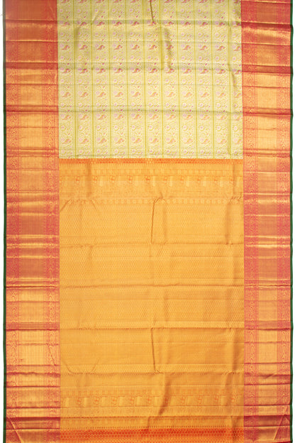 Kanchipuram Silk Tissue Brocade Green Saree