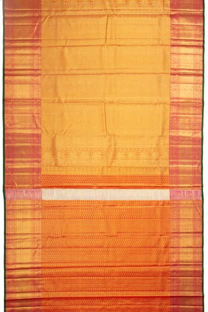 Kanchipuram Silk Tissue Brocade Green Saree
