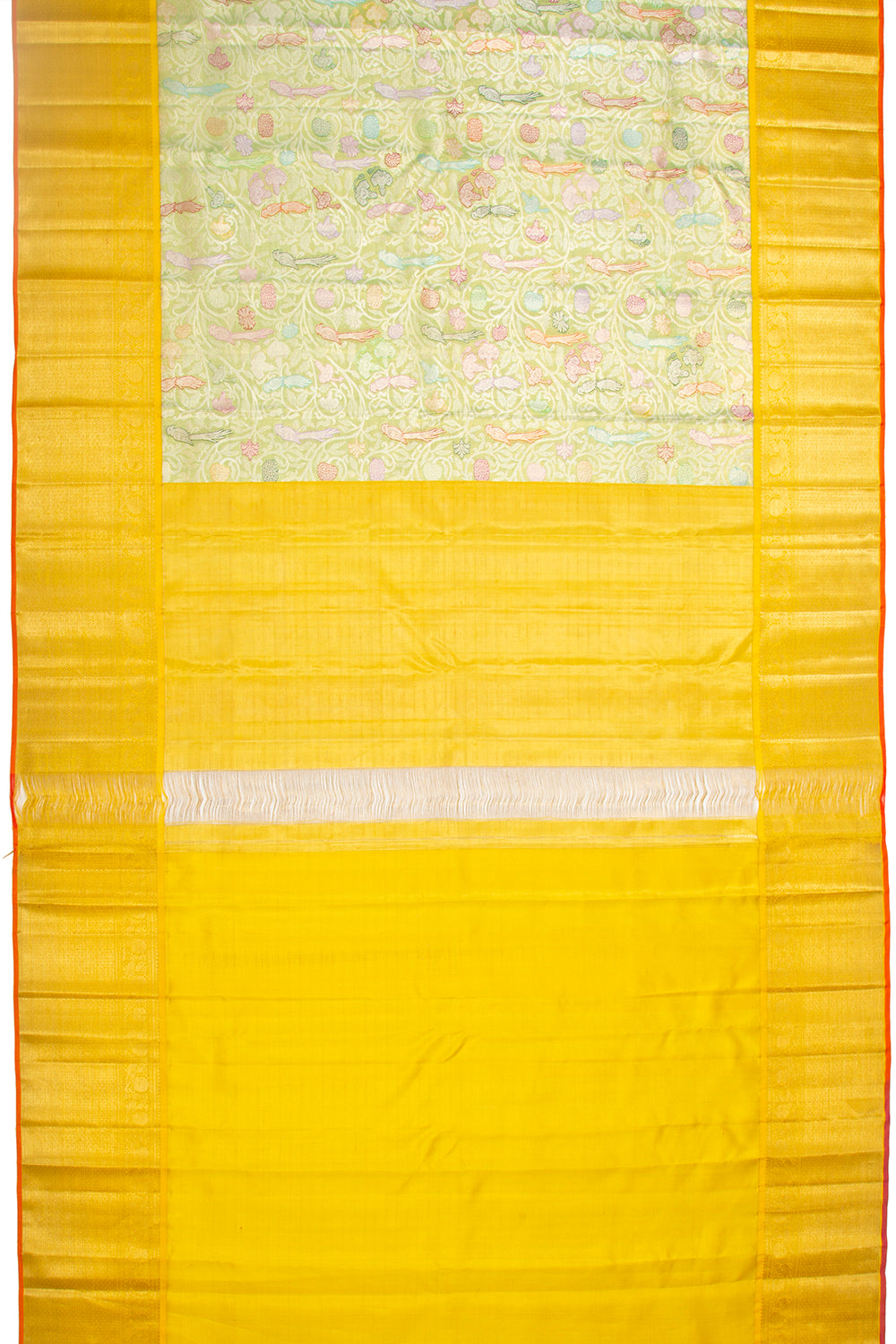 Kanchipuram Silk Tissue Jaal Green Saree