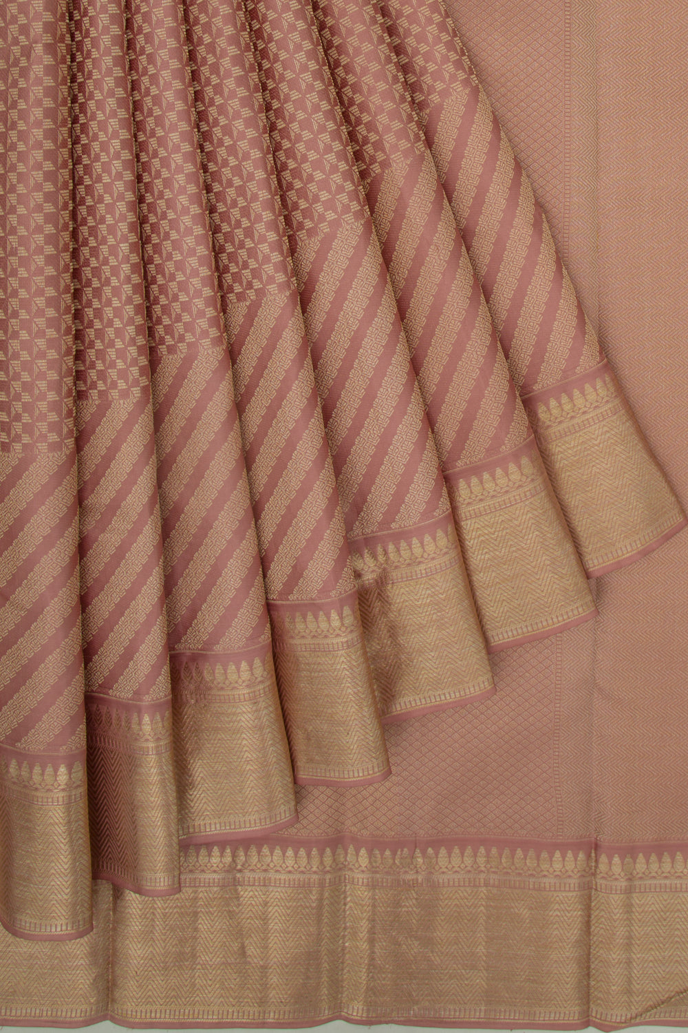 Kanchipuram Silk Brocade Snuff Saree