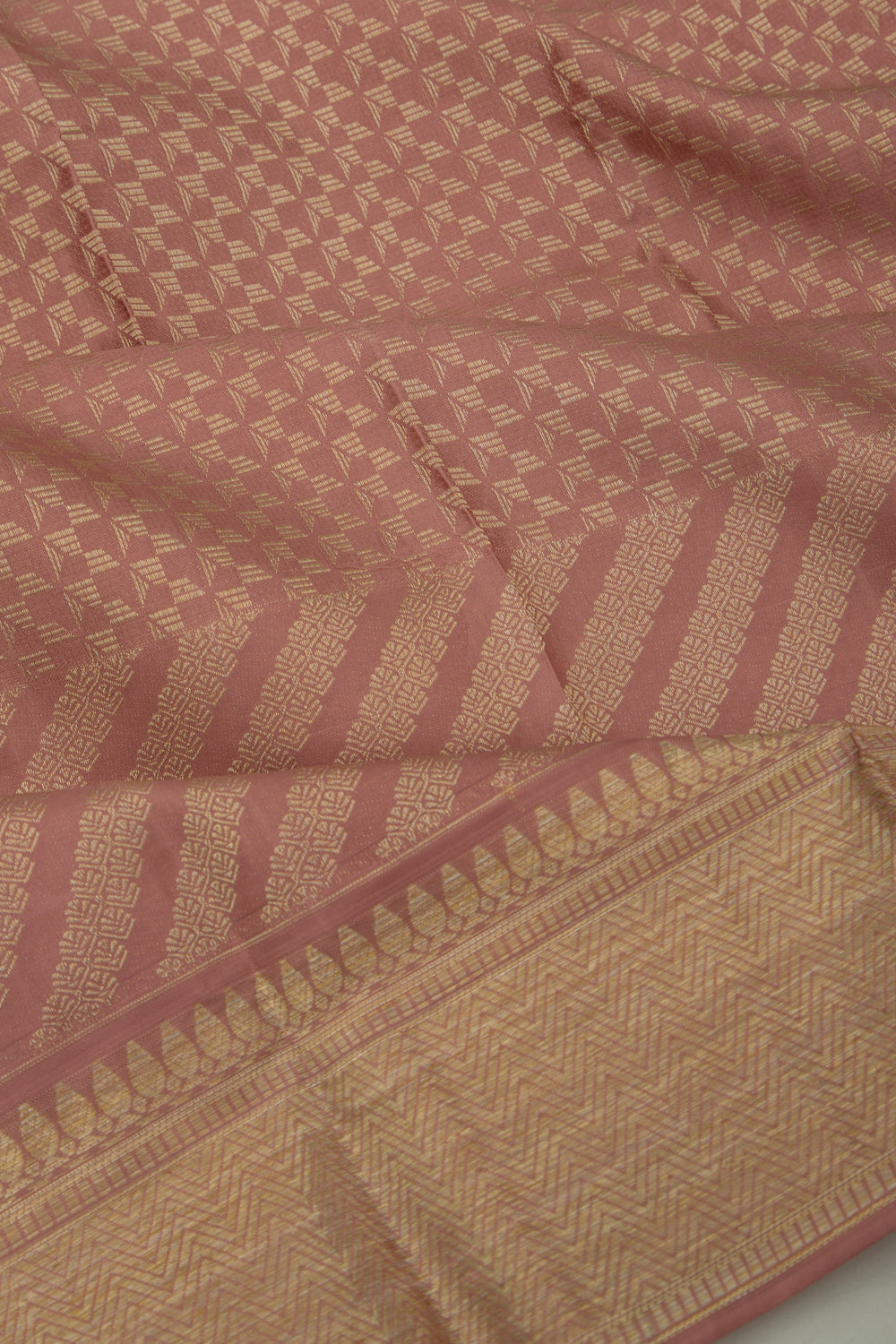 Kanchipuram Silk Brocade Snuff Saree