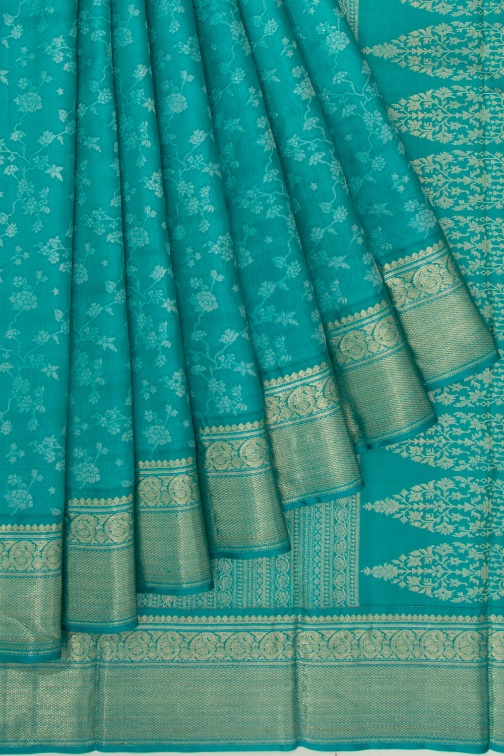 Taranga Kanchi Silk Jacquard Sea Green Saree