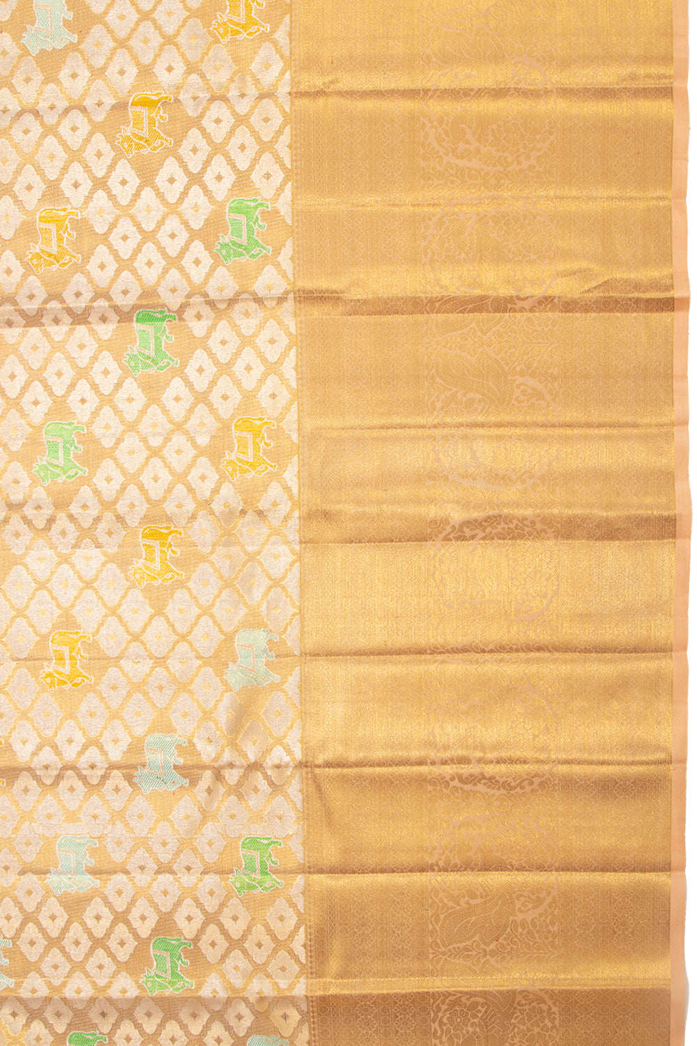 Kanchipuram Silk Tissue Brocade Gold Saree