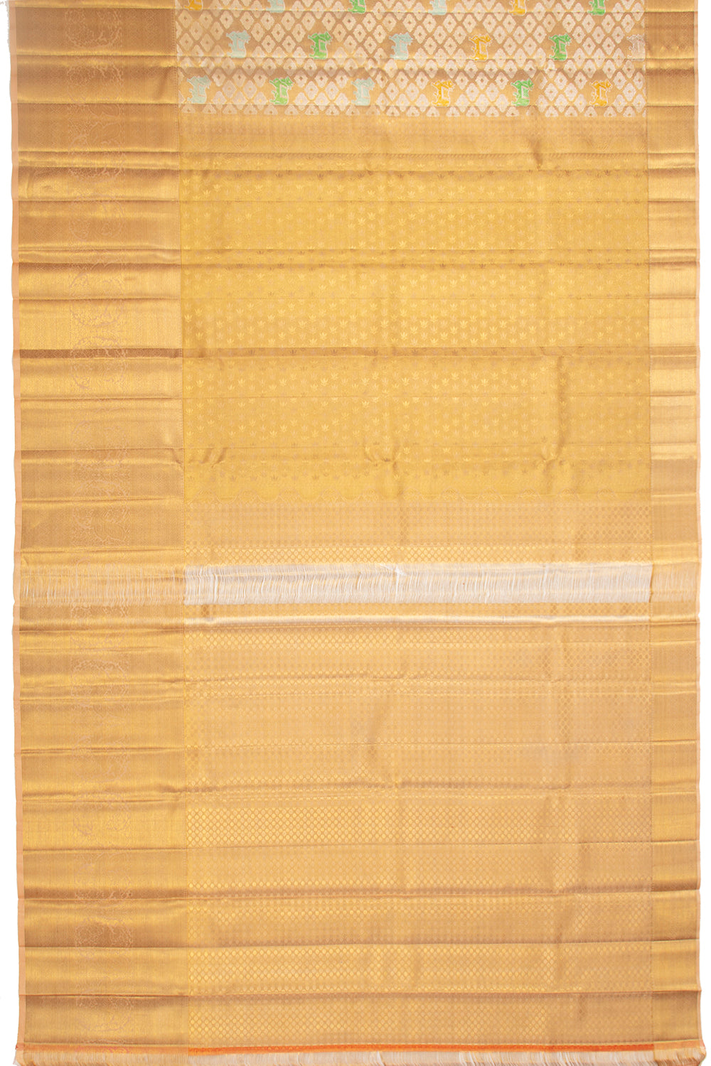 Kanchipuram Silk Tissue Brocade Gold Saree
