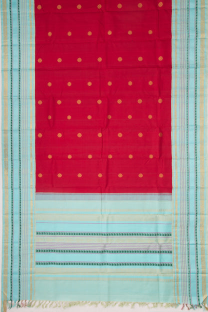 Gadwal Silk Butta Red Saree