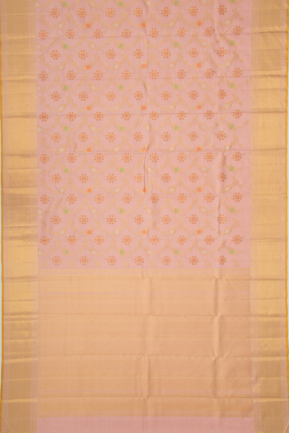 Kanchipuram Silk Jaal Baby Pink Saree