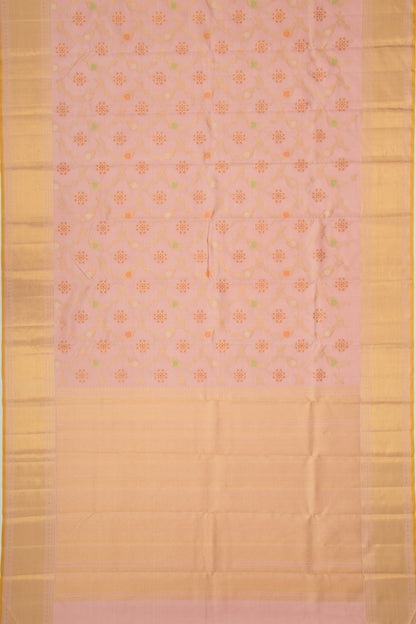 Kanchipuram Silk Jaal Baby Pink Saree