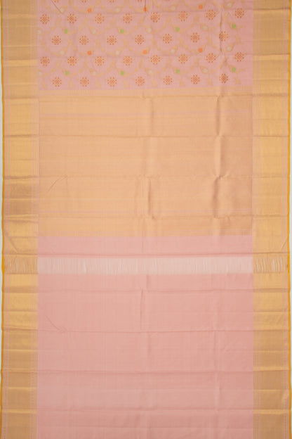 Kanchipuram Silk Jaal Baby Pink Saree