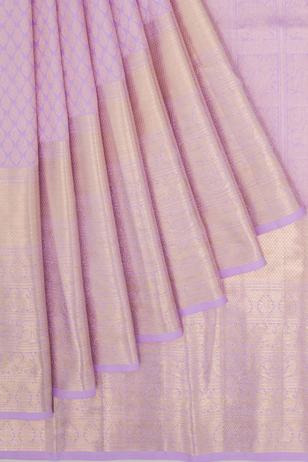 Kanchipuram Silk Brocade Lavender Saree