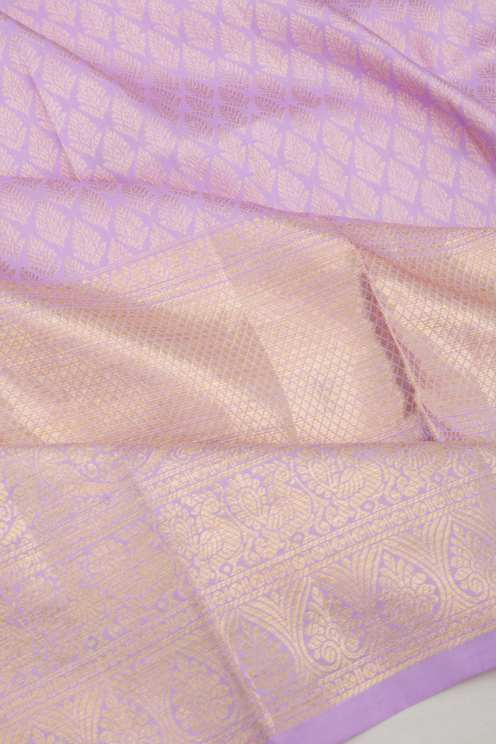 Kanchipuram Silk Brocade Lavender Saree