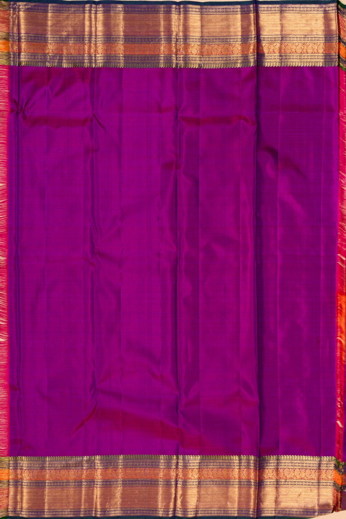 Kanchipuram Silk Brocade Dark Blue Saree