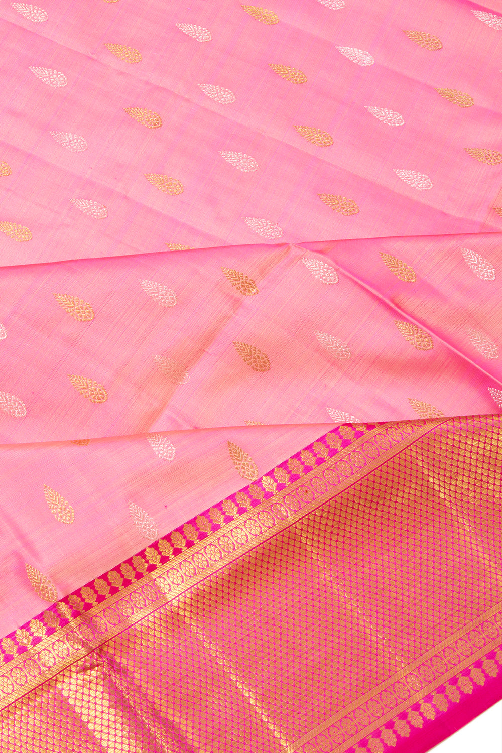 Kanchipuram Silk Butta Baby Pink Saree