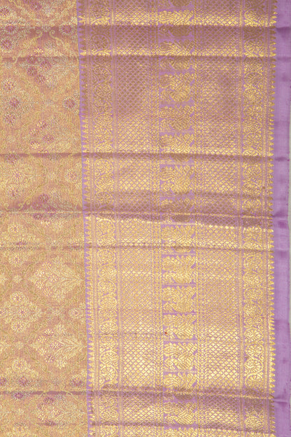 Kanchipuram Silk Tissue Brocade Lavender Saree