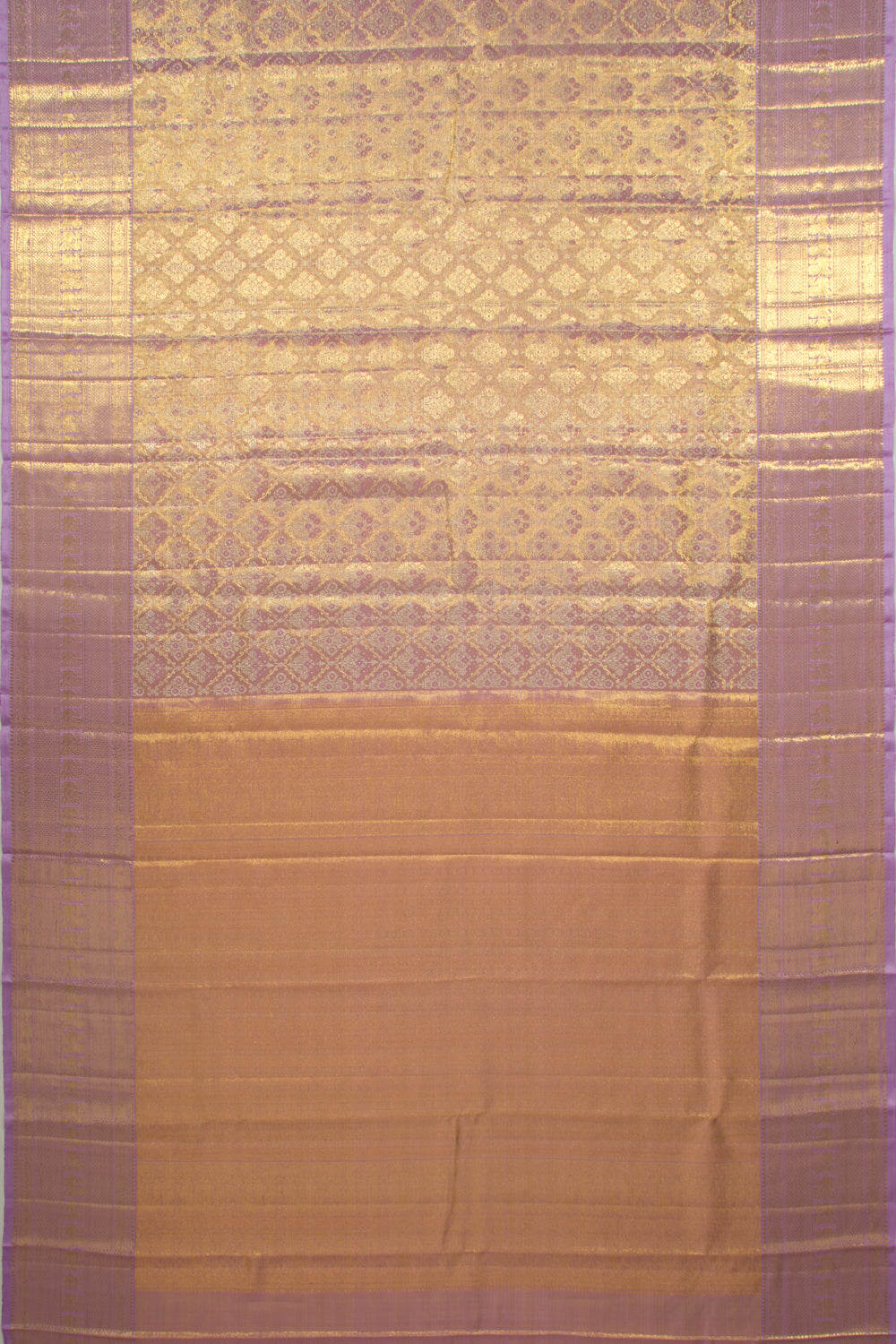 Kanchipuram Silk Tissue Brocade Lavender Saree