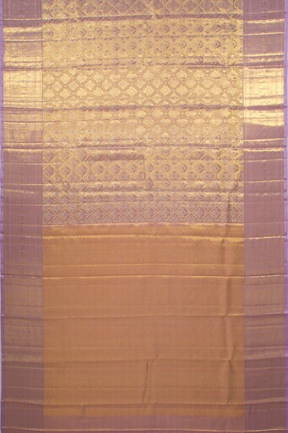 Kanchipuram Silk Tissue Brocade Lavender Saree