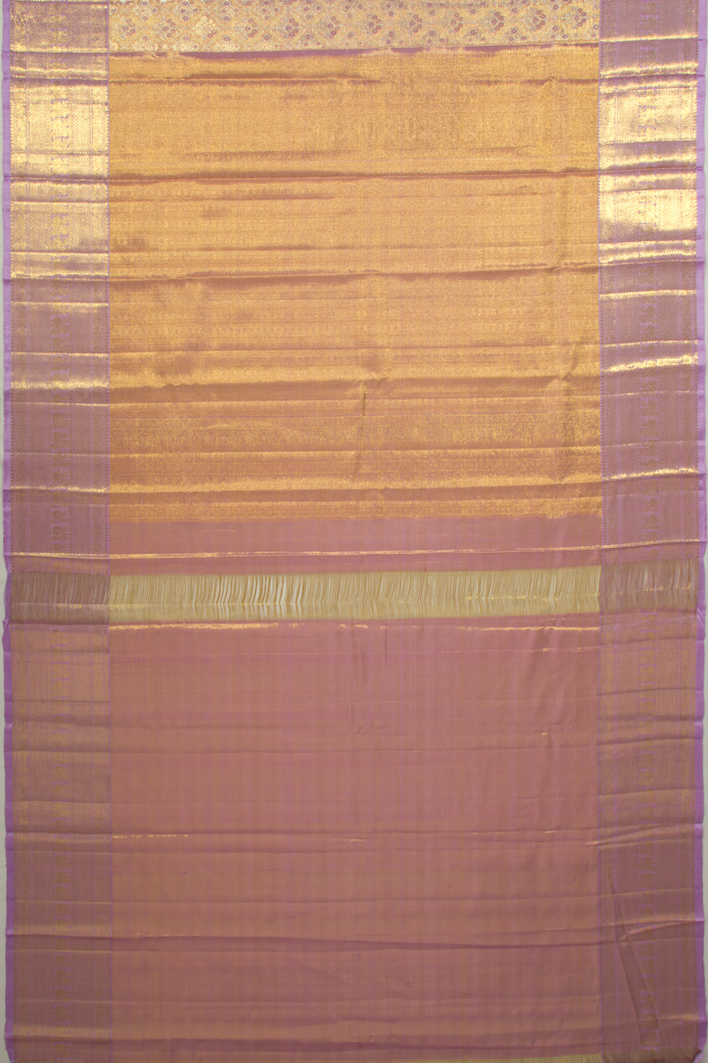 Kanchipuram Silk Tissue Brocade Lavender Saree