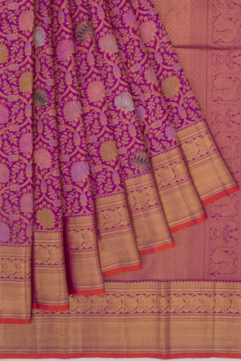 Kanchipuram Silk Brocade Purple Saree