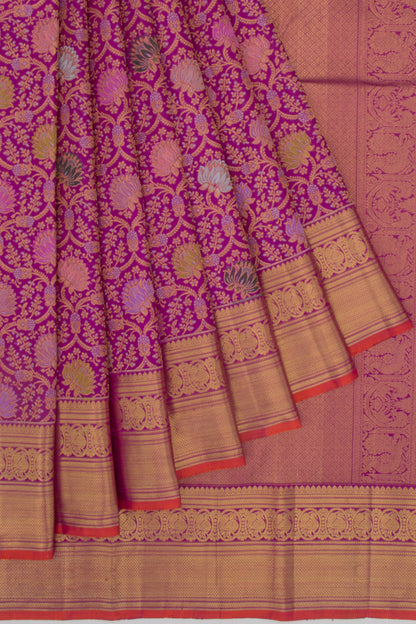 Kanchipuram Silk Brocade Purple Saree