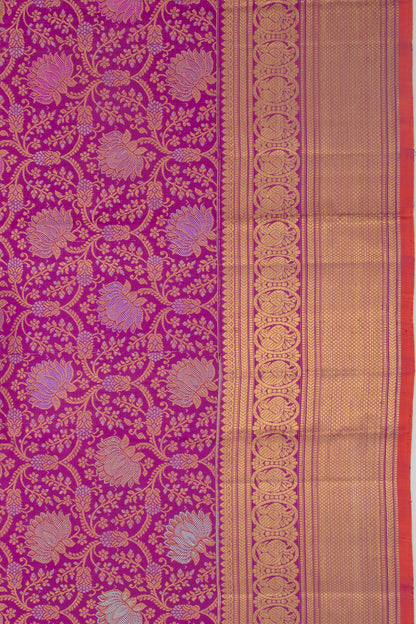 Kanchipuram Silk Brocade Purple Saree