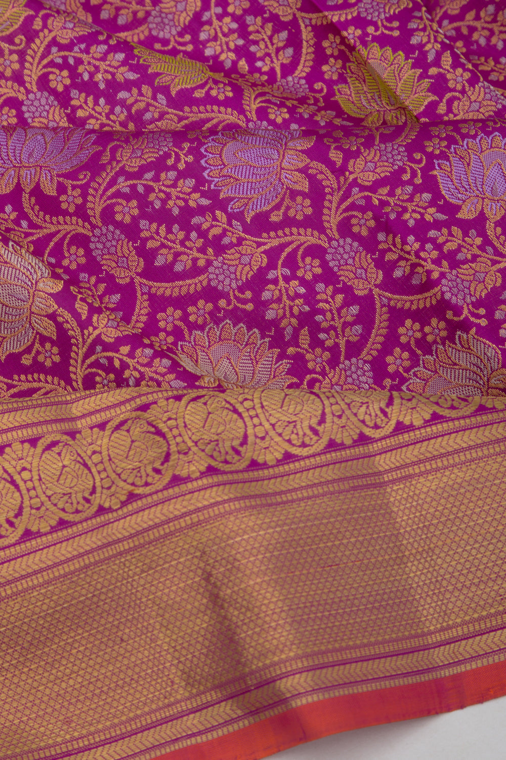 Kanchipuram Silk Brocade Purple Saree