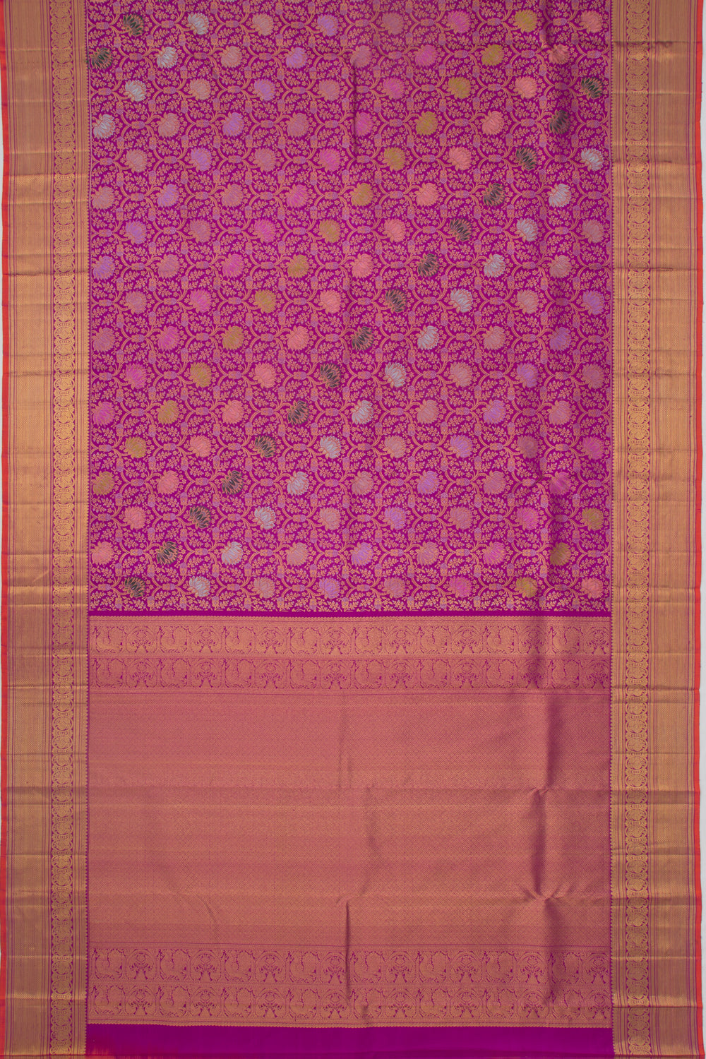 Kanchipuram Silk Brocade Purple Saree