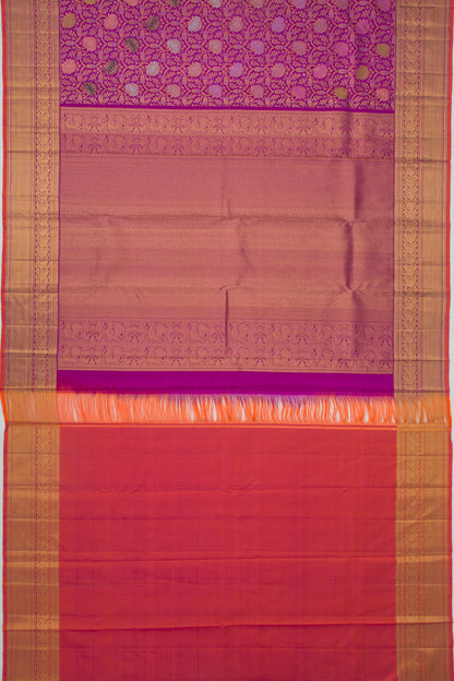 Kanchipuram Silk Brocade Purple Saree