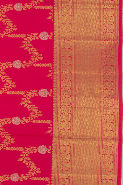 Kanchipuram Silk Jaal Pink Saree