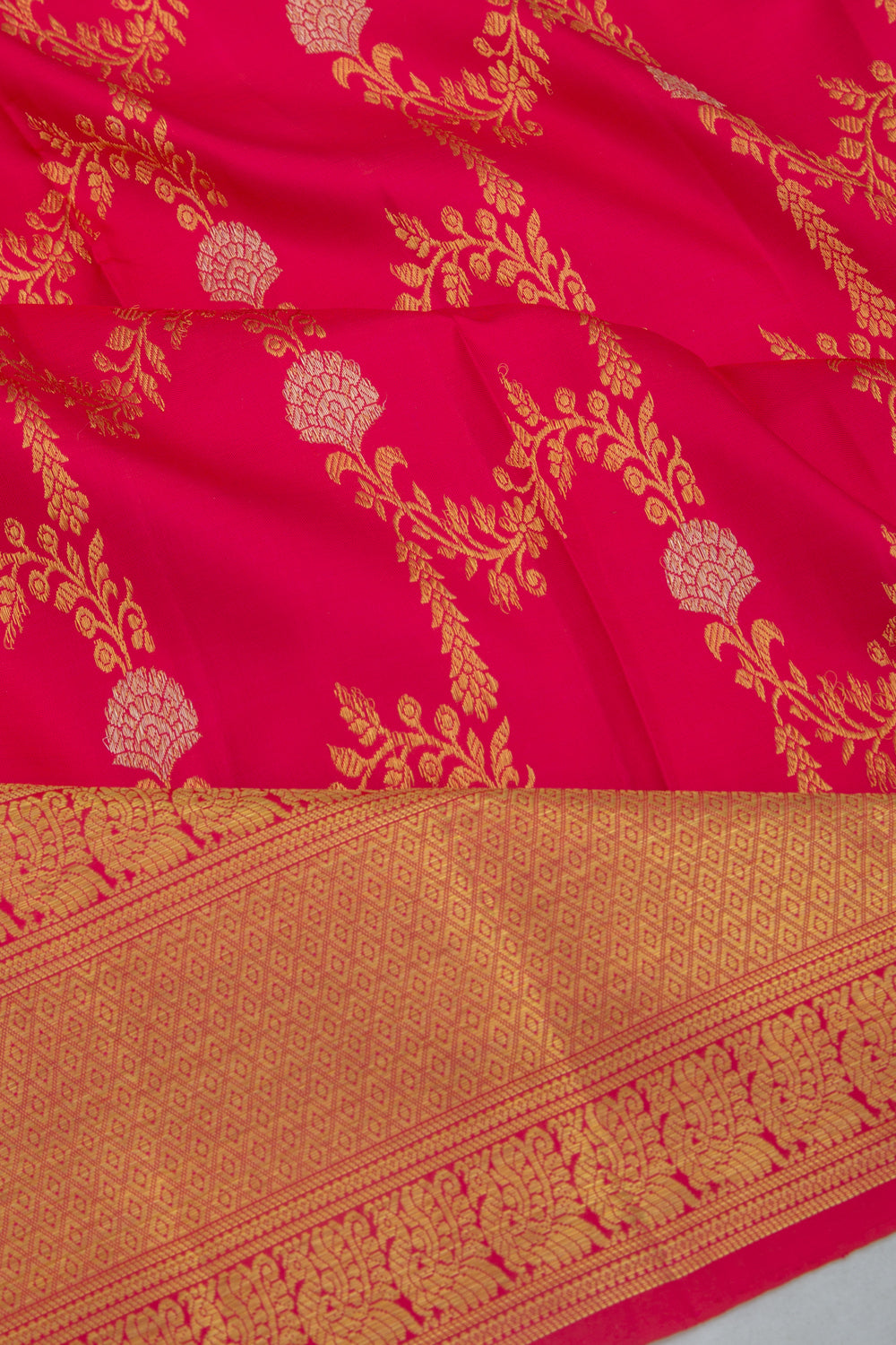 Kanchipuram Silk Jaal Pink Saree
