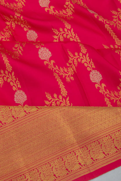 Kanchipuram Silk Jaal Pink Saree