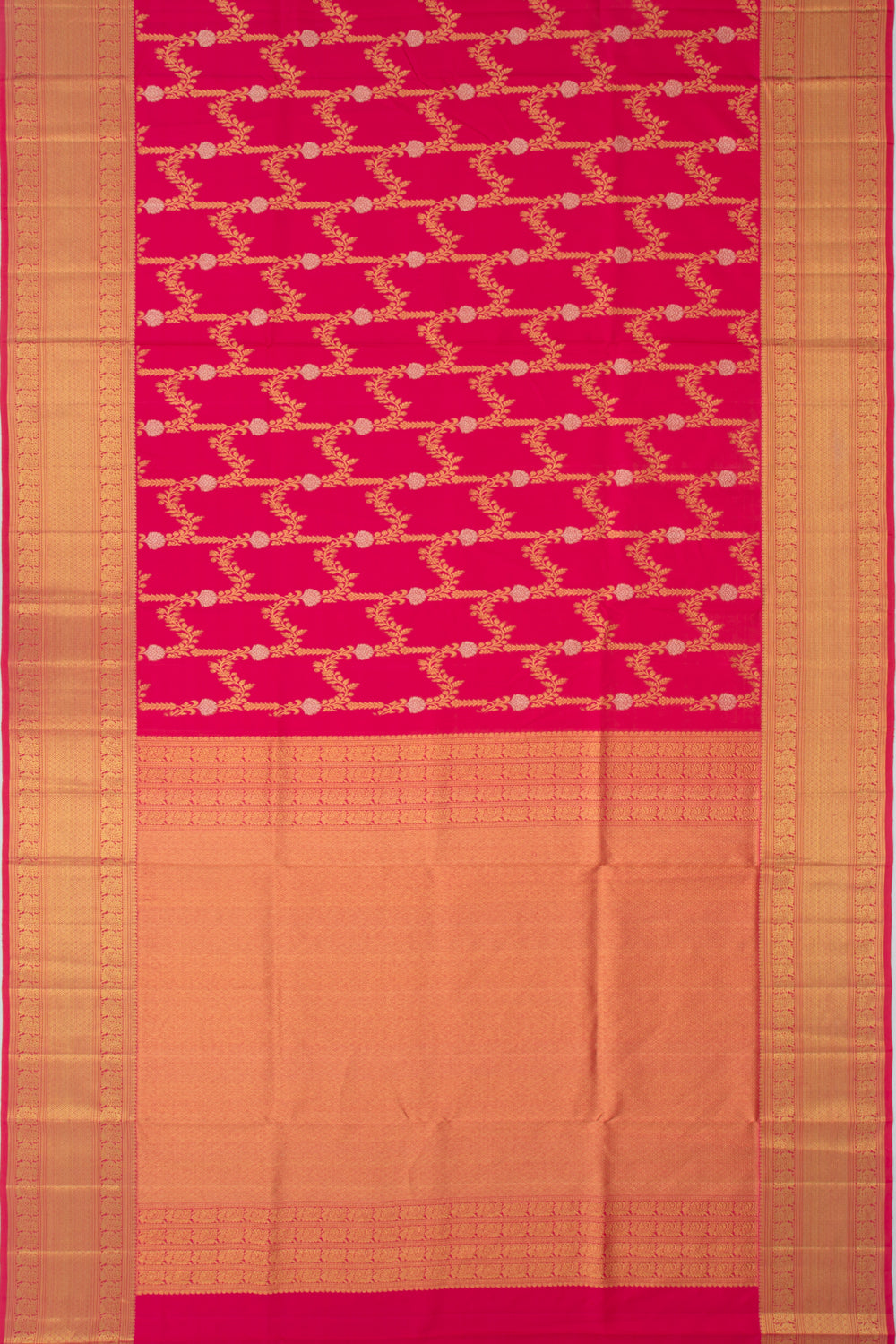 Kanchipuram Silk Jaal Pink Saree