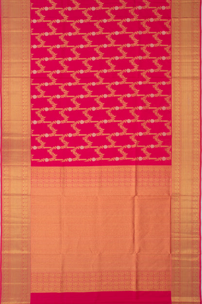 Kanchipuram Silk Jaal Pink Saree