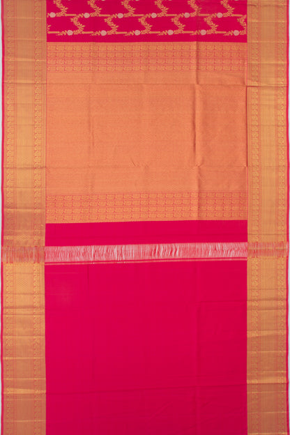 Kanchipuram Silk Jaal Pink Saree