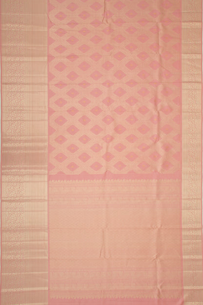 Kanchipuram Silk Brocade Pastel Pink Saree