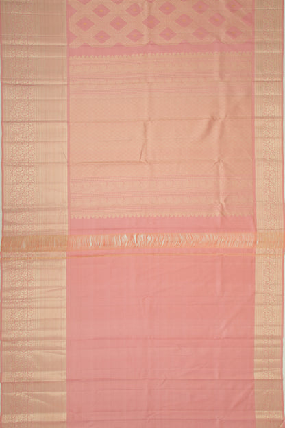 Kanchipuram Silk Brocade Pastel Pink Saree