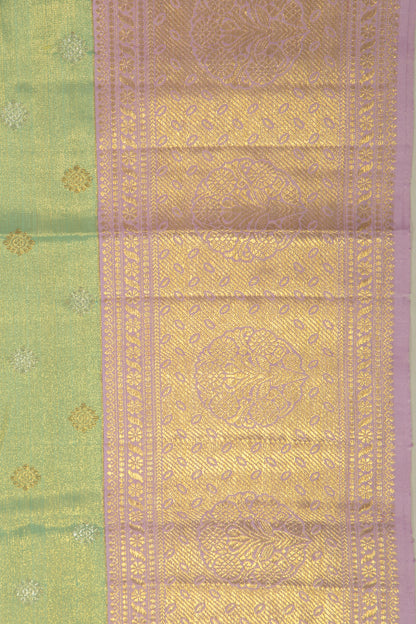 Kanchipuram Silk Tissue Butta Green Saree
