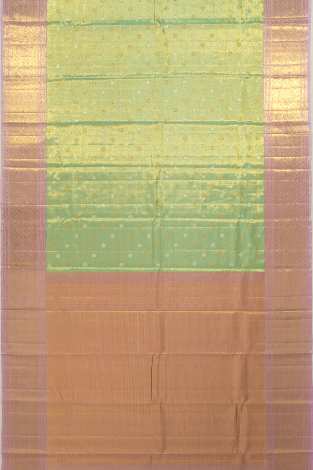 Kanchipuram Silk Tissue Butta Green Saree