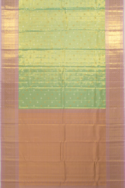 Kanchipuram Silk Tissue Butta Green Saree