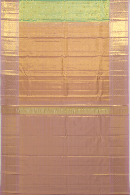 Kanchipuram Silk Tissue Butta Green Saree