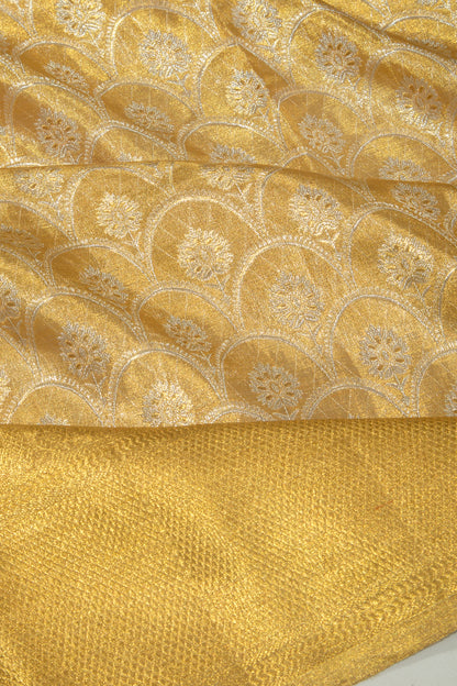 Kanchipuram Silk Tissue Brocade Gold Saree