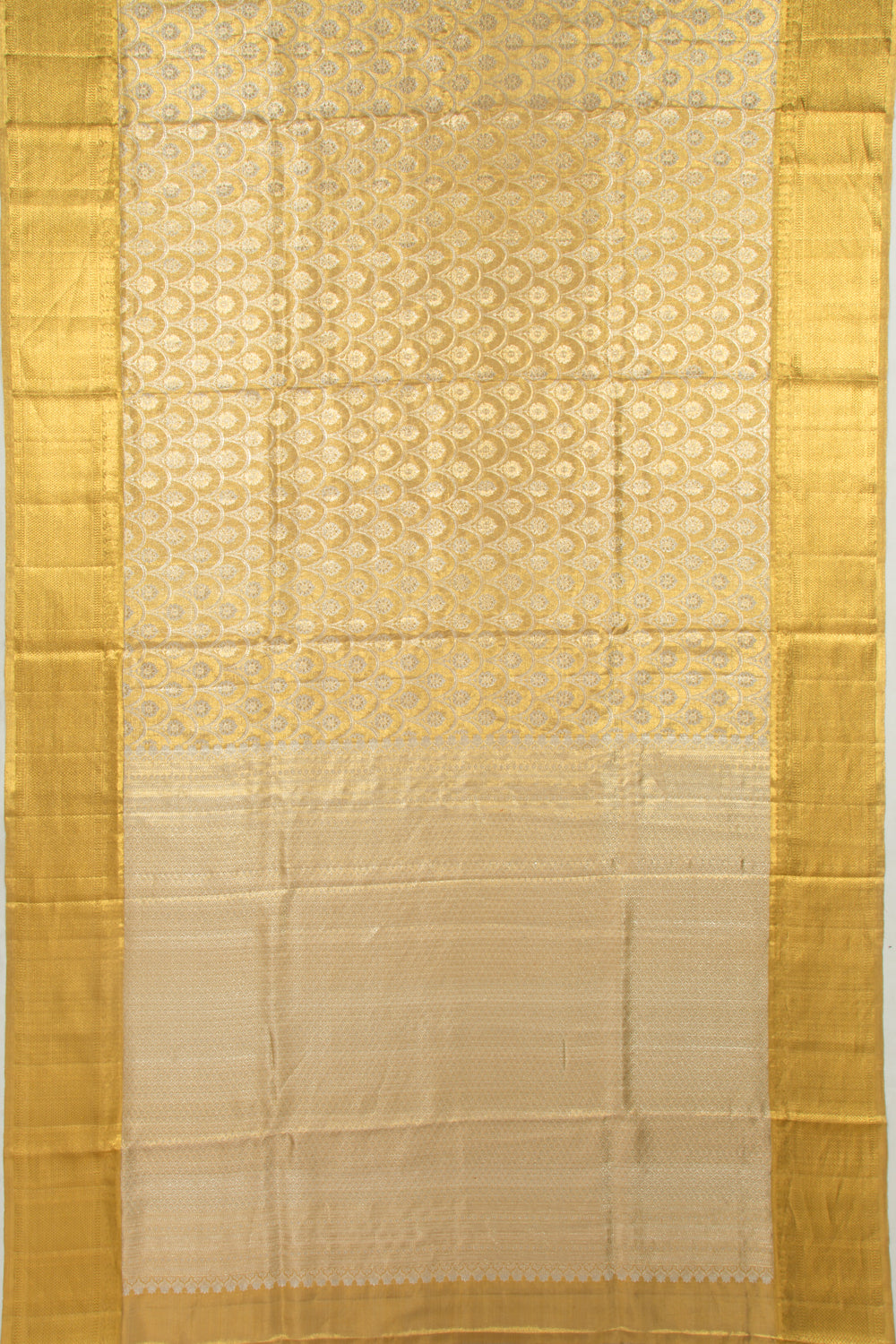 Kanchipuram Silk Tissue Brocade Gold Saree
