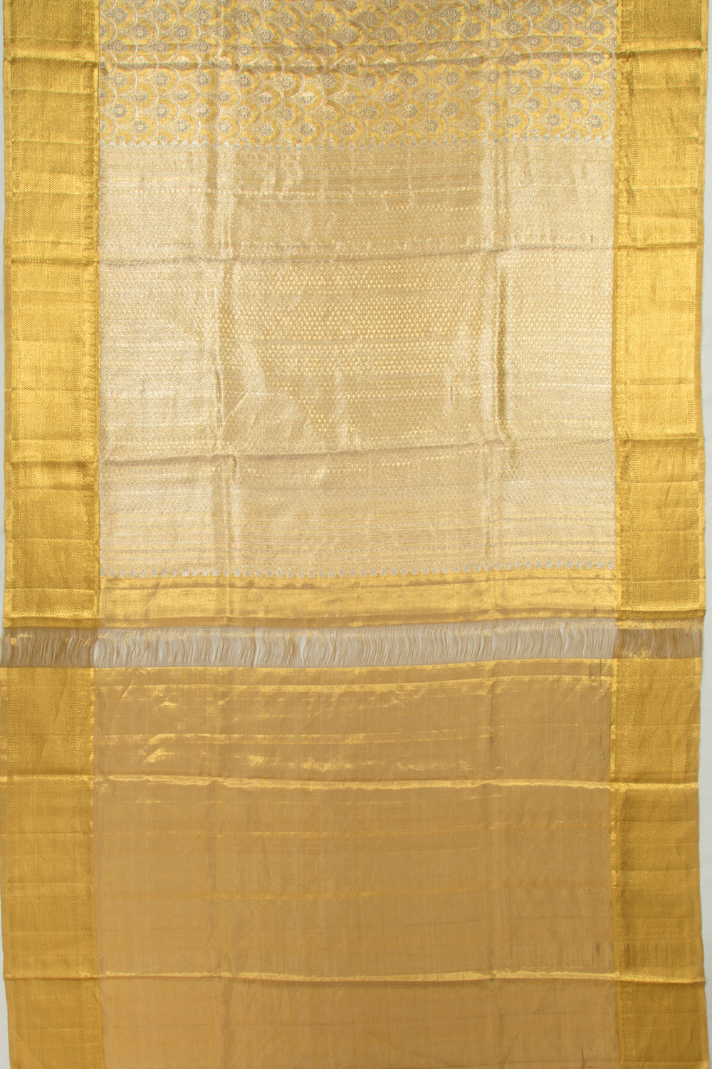 Kanchipuram Silk Tissue Brocade Gold Saree